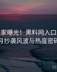 0360. 独家曝光！黑料网入口2024年1月抄袭风波与热度密码
