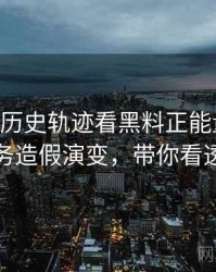1072. 从历史轨迹看黑料正能量往期财务造假演变，带你看透