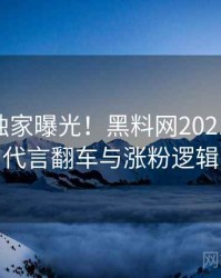 0648. 独家曝光！黑料网2021年10月代言翻车与涨粉逻辑