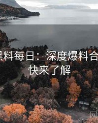 1495. 黑料每日：深度爆料合集盘点，快来了解